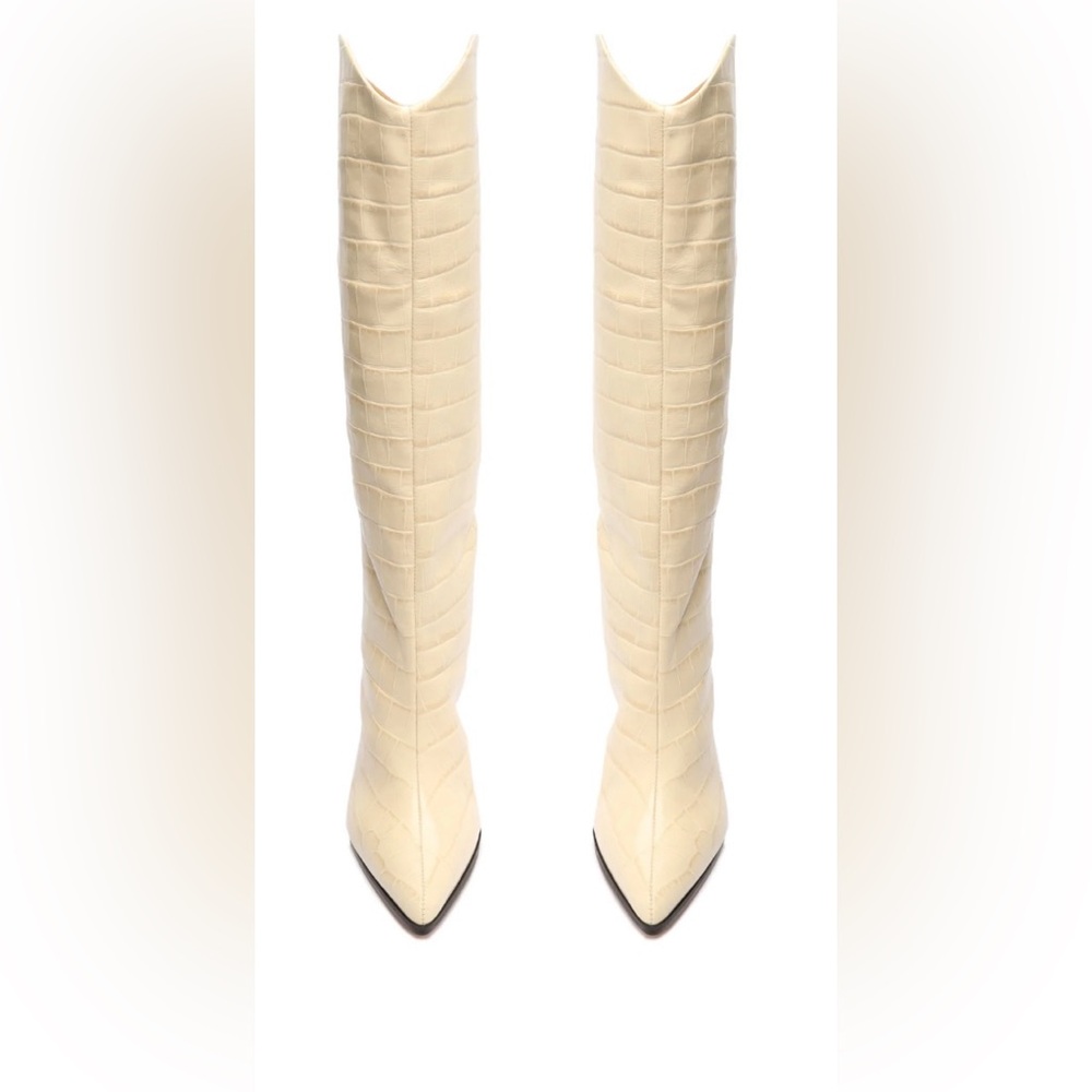 Schutz Maryana Block White Crocodile Boot